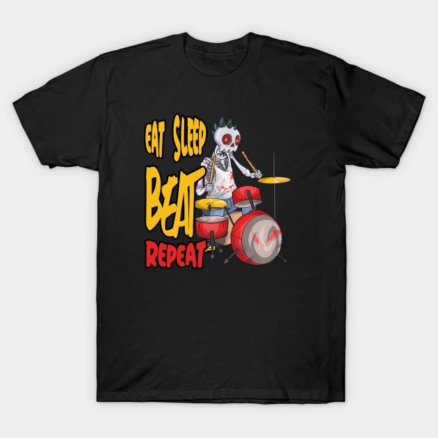 Eat Sleep Drum T-Shirt by Trendy Black Sheep